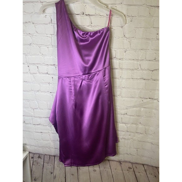 Sleeveless Purple One Shoulder Dress small Gown - Picture 4 of 9